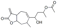 6-(3-Acetoxy-1-hydroxybutyl)-3,3a,4,7,8,8a-hexahydro-7-methyl-3-methylene-2H-cyclohepta[b]furan-2-one Struktur