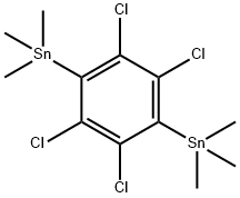 1,4-Bis(trimethylstannyl)-2,3,5,6-tetrachlorobenzene Struktur