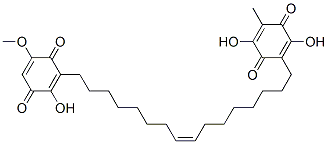 2,5-Dihydroxy-3-[(Z)-16-(2-hydroxy-5-methoxy-3,6-dioxo-1,4-cyclohexadien-1-yl)-8-hexadecenyl]-6-methyl-2,5-cyclohexadiene-1,4-dione Struktur