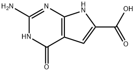 1H-Pyrrolo[2,3-d]pyrimidine-6-carboxylicacid,2-amino-4,7-dihydro-4-oxo- Struktur