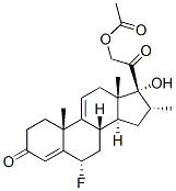 6alpha-fluoro-17,21-dihydroxy-16alpha-methylpregna-4,9(11)-diene-3,20-dione 21-acetate  Struktur