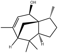 2,3,4,7,8,8a-hexahydro-3,6,8,8-tetramethyl-1H-3a,7-methanoazulen-4-ol  Struktur