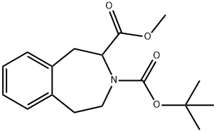 1,2,4,5-Tetrahydro-3H-3-benzazepine-2,3-dicarboxylic acid 3-(tert-butyl) 2-methyl ester Struktur