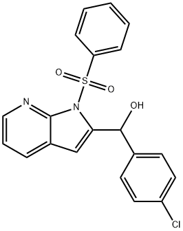 (4-chlorophenyl)[1-(phenylsulfonyl)-1H-pyrrolo[2,3-b]pyridin-2-yl]methanol Struktur