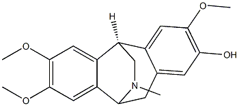 (5R,10S)-10,11-Dihydro-3,7,8-trimethoxy-12-methyl-10,5-(iminomethano)-5H-dibenzo[a,d]cyclohepten-2-ol Struktur