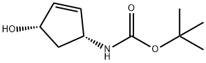 [(1R,4S)-4-HYDROXY-2-CYCLOPENTEN-1-YL]CARBAMIC ACID, 1,1-DIMETHYLETHYL ESTER Struktur