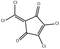 2,3-dichloro-5-(dichloromethylidene)cyclopent-2-ene-1,4-dione Struktur