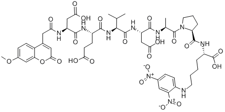 MCA-ASP-GLU-VAL-ASP-ALA-PRO-LYS(DNP)-OH Structure