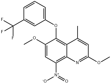 2,6-DIMETHOXY-4-METHYL-8-NITRO-5-[3-(TRIFLUOROMETHYL)PHENOXY]QUINOLINE Struktur