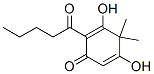 3,5-Dihydroxy-4,4-dimethyl-2-(1-oxopentyl)-2,5-cyclohexadien-1-one Struktur