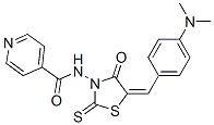 N-[5-[[4-(Dimethylamino)phenyl]methylene]-4-oxo-2-thioxo-3-thiazolidinyl]-4-pyridinecarboxamide Struktur