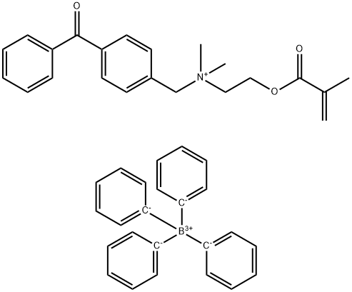 N-(4-[BENZOYL]BENZYL)-N,N-DIMETHYL-N-(2-[METHACRYLOYL]ETHYL) AMMONIUM TETRAPHENYLBORATE Struktur