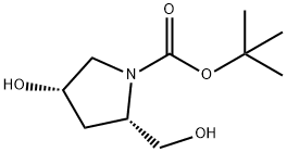 1-N-BOC-(2S,4S)-4-HYDROXY-2-(HYDROXYMETHYL) PYRROLIDINE Struktur