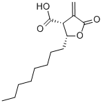 CIS-TETRAHYDRO-3-METHYLENE-2-OXO-5-N-OCTYL-4-FURANCARBOXYLIC ACID Struktur