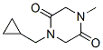 2,5-Piperazinedione,1-(cyclopropylmethyl)-4-methyl-(9CI) Struktur