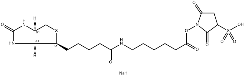 BIOTINAMIDOHEXANOIC ACID 3-SULFO-N-HYDROXYSUCCINIMIDE ESTER SODIUM SALT Struktur