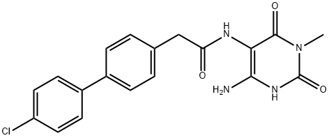 [1,1-Biphenyl]-4-acetamide,  N-(4-amino-1,2,3,6-tetrahydro-1-methyl-2,6-dioxo-5-pyrimidinyl)-4-chloro- Struktur