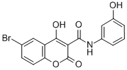 6-Bromo-4-hydroxy-3-((m-hydroxyphenyl)carbamoyl)coumarin Struktur