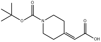 1-BOC-PIPERIDIN-4-YLIDENE-ACETIC ACID Struktur