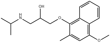 1-(Isopropylamino)-3-[(4-methoxy-2-methyl-1-naphtyl)oxy]-2-propanol Struktur