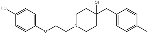 1-[2-(4-HYDROXYPHENOXY)ETHYL]-4-[(4-METHYLPHENYL)METHYL]-4-PIPERIDINOL MONOHYDROCHLORIDE Struktur