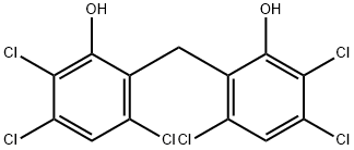 2,3,5-trichloro-6-[(3,4,6-trichloro-2-hydroxy-phenyl)methyl]phenol Struktur