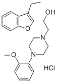 alpha-(3-Ethyl-2-benzofuranyl)-4-(2-methoxyphenyl)-1-piperazineethanol  monohydrochloride Struktur