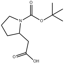 2-Pyrrolidineacetic acid, 1-[(1,1-dimethylethoxy)carbonyl]- Struktur