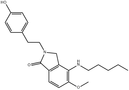 1H-Isoindol-1-one,2,3-dihydro-2-[2-(4-hydroxyphenyl)ethyl]-5-Methoxy-4-(pentylaMino)- Struktur