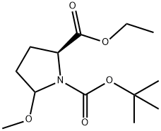 1,2-Pyrrolidinedicarboxylic acid, 5-Methoxy-, 1-(1,1-diMethylethyl) 2-ethyl ester, (2S)- Struktur