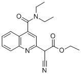 Ethyl alpha-cyano-4-((diethylamino)carbonyl)-2-quinolineacetate Struktur