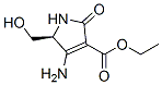 1H-Pyrrole-3-carboxylicacid,4-amino-2,5-dihydro-5-(hydroxymethyl)-2-oxo-,ethylester,(5S)- Struktur