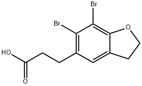 3-(6,7-Dibromo-2,3-dihydrobenzofuran-5-yl)propanoic Acid Struktur