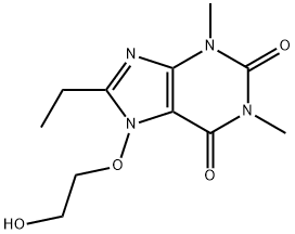 8-Ethyl-7-(2-hydroxyethoxy)theophylline Struktur