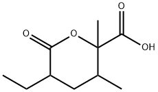 5-Ethyltetrahydro-2,3-dimethyl-6-oxo-2H-pyran-2-carboxylic acid Struktur