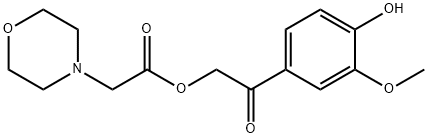 [2-(4-hydroxy-3-methoxy-phenyl)-2-oxo-ethyl] 2-morpholin-4-ylacetate Struktur