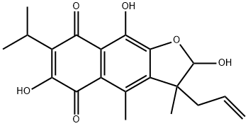 2,3-Dihydro-2,6,9-trihydroxy-3,4-dimethyl-7-isopropyl-3-(2-propenyl)naphtho[2,3-b]furan-5,8-dione Struktur