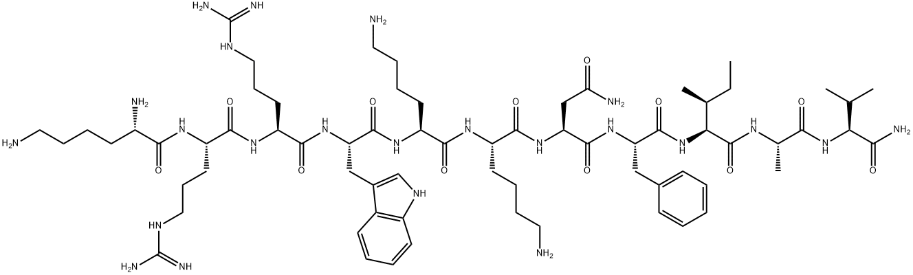 H-LYS-ARG-ARG-TRP-LYS-LYS-ASN-PHE-ILE-ALA-VAL-NH2 Struktur