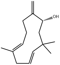 (1R,4E,7E)-3,3,7-Trimethyl-11-methylene-4,7-cycloundecadien-1-ol Struktur