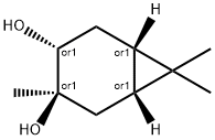 (1alpha,3alpha,4beta,6alpha)-3,7,7-trimethylbicyclo[4.1.0]heptane-3,4-diol  Struktur