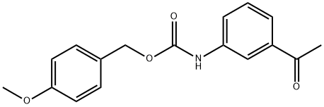 Carbamic acid, (3-acetylphenyl)-, (4-methoxyphenyl)methyl ester (9CI) Struktur