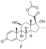 9-bromo-6alpha-fluoro-11beta,17,21-trihydroxy-16alpha-methylpregna-1,4-diene-3,20-dione 21-acetate Struktur