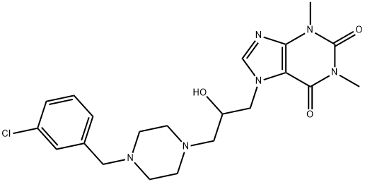 7-[3-[4-(3-Chlorobenzyl)-1-piperazinyl]-2-hydroxypropyl]-1,3-dimethyl-7H-purine-2,6(1H,3H)-dione Struktur