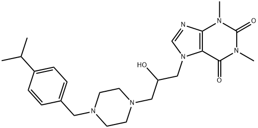 1-Piperazineethanol, alpha-(1,3-dimethyl-7-xanthinylmethyl)-4-(p-isopr opylbenzyl)- Struktur