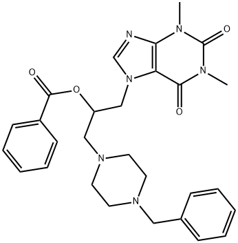 Theophylline, 7-(2-benzoyloxy-3-(4-benzyl-1-piperazinyl)propyl)- Struktur