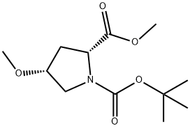 1,2-PYRROLIDINEDICARBOXYLIC ACID, 4-METHOXY-, 1-(1,1-DIMETHYLETHYL) 2-METHYL ESTER, (2R,4R)- Struktur