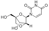 1-[2,5-Anhydro-4-C-(hydroxymethyl)-alpha-L-lyxofuranosyl]-2,4(1H,3H)-pyrimidinedione Struktur