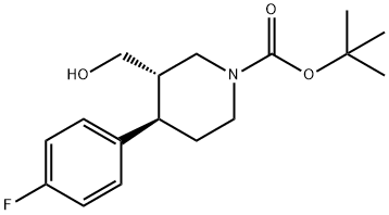 (3S,4R)-4-(4-氟苯基)-3-(羥基甲基)-1-哌啶羧酸叔丁酯 結(jié)構(gòu)式