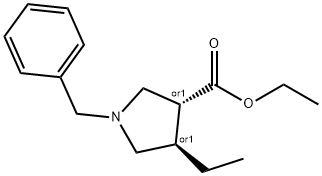 (3R,4R)-1-芐基-4-乙基-3-吡咯烷羧酸乙酯, 201228-21-9, 結(jié)構(gòu)式