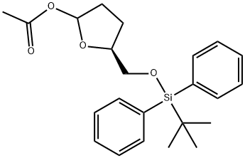 2-FURANOL, 5-[[[(1,1-DIMETHYLETHYL)DIPHENYLSILYL]OXY]METHYL]TETRAHYDRO-, ACETATE Struktur